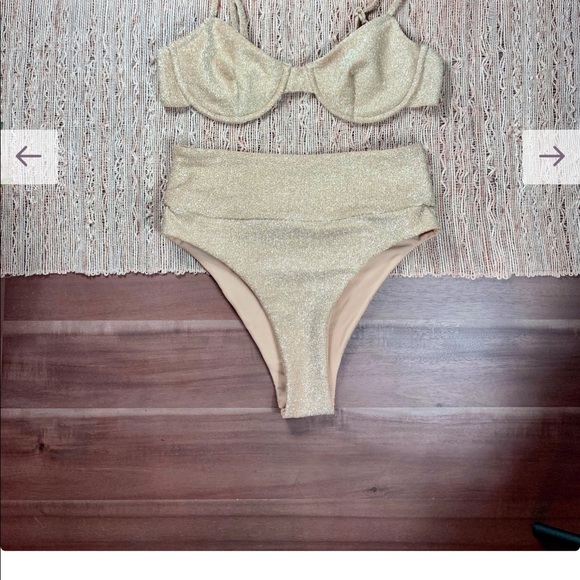 Pilot Gold Sparkle bikini bottoms and tops - Picture 5 of 12